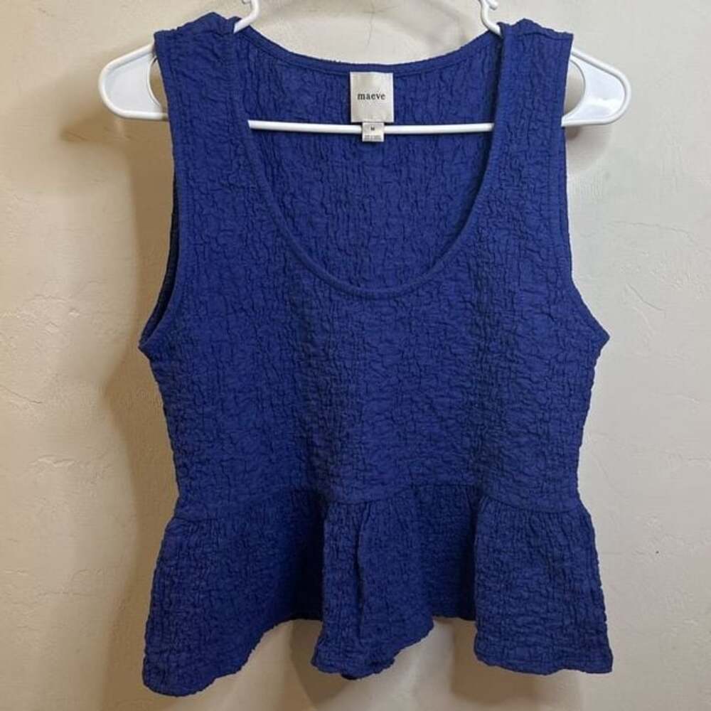 Maeve Textured Peplum Tank Top Size M